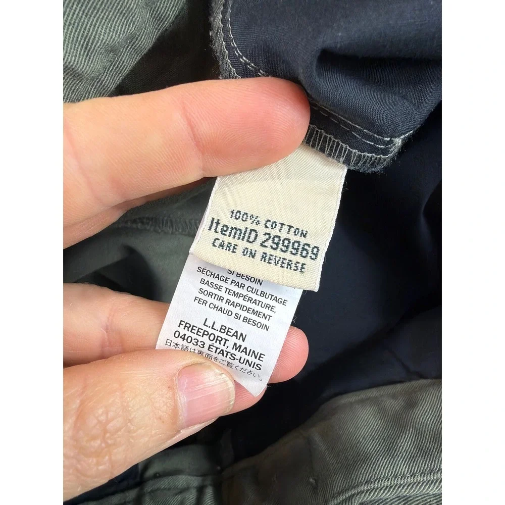 LL Bean Chino Pants Women 12P Olive Green Classic Fit Straight Leg Stretch Waist